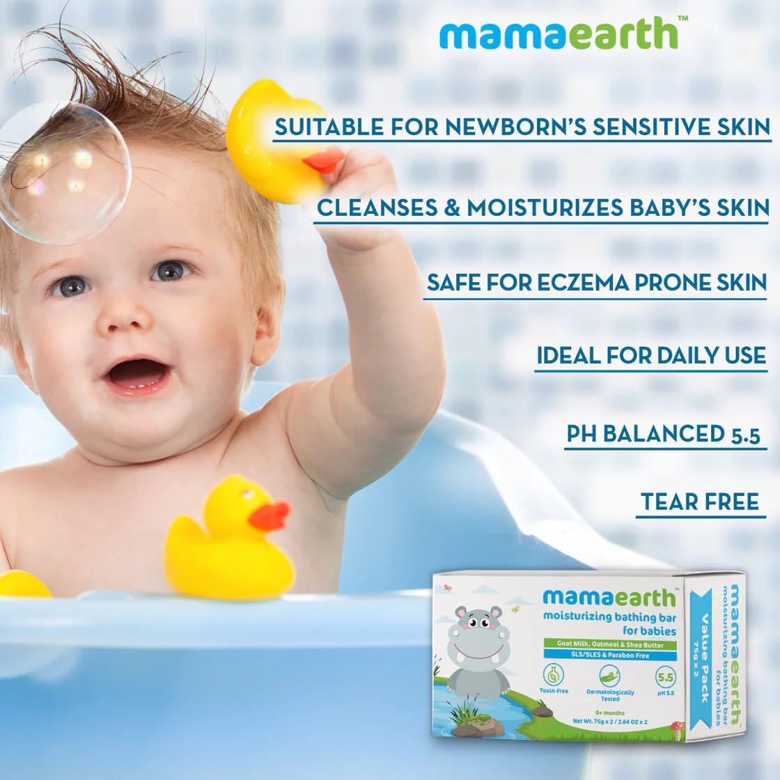 Mamaearth Moisturizing Bathing Bar For Babies