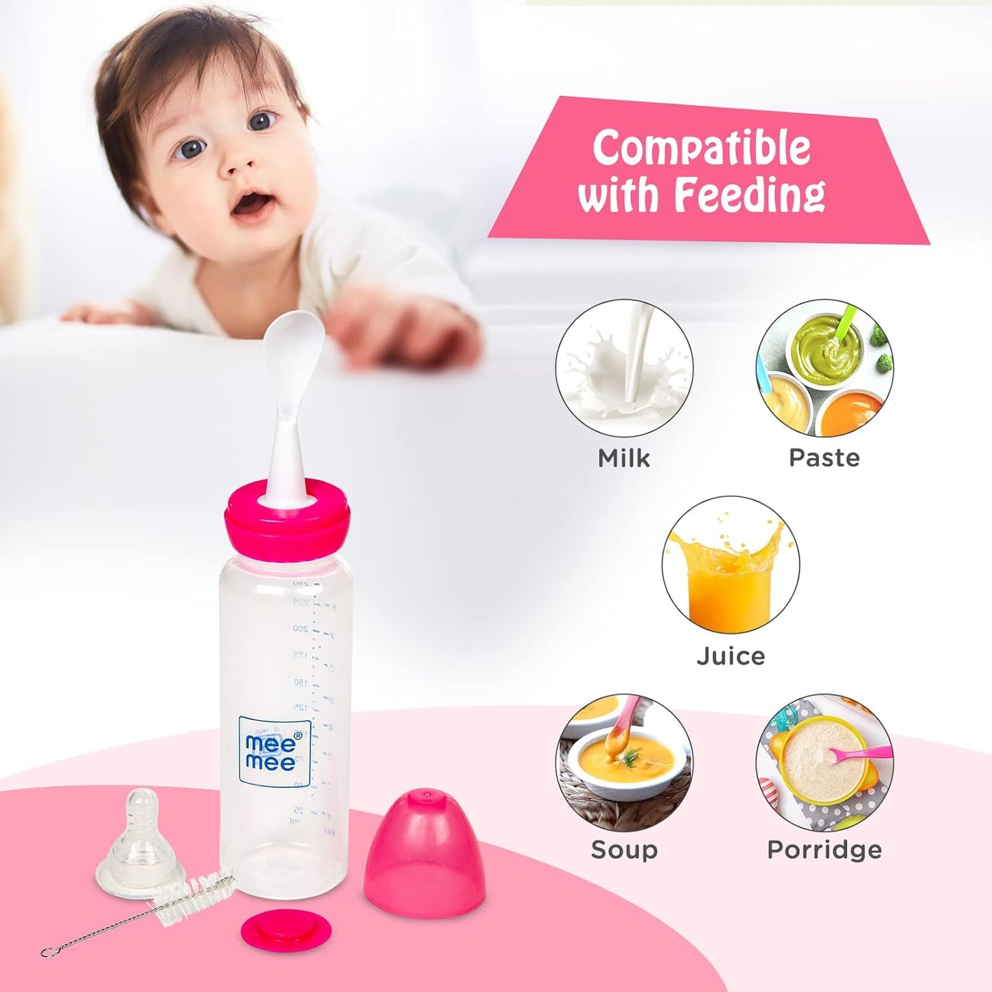 Mee Mee Feeding Bottle With Spoon 250ml