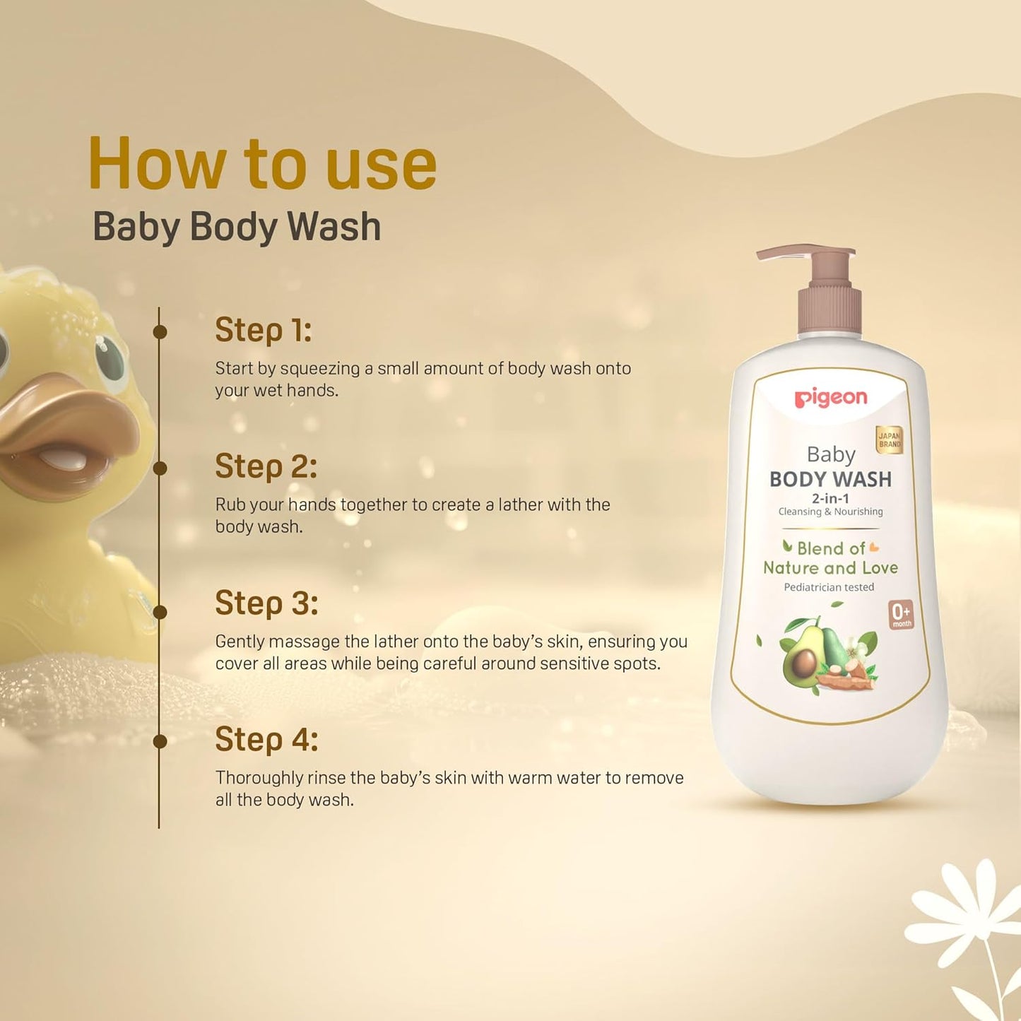 Pigeon Baby Body Wash 2-in1 Cleaning & Nourishing