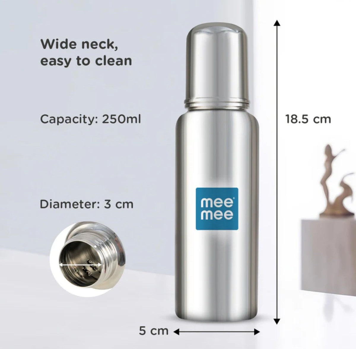 Mee Mee Steel Feeding Bottle - 240 ML
