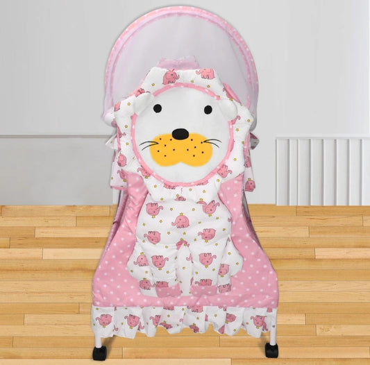 Amardeep Lion Metal Cradle | Baby Swing Cot with Mosquito Net