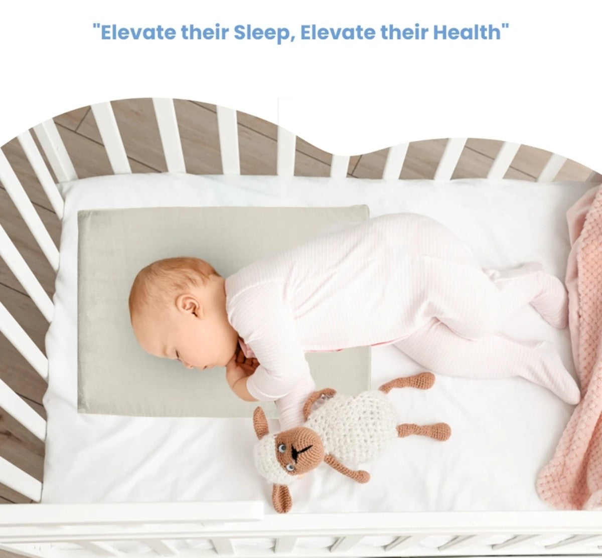 Cherilo Half Side Elevated Wedge Pillow for Babies