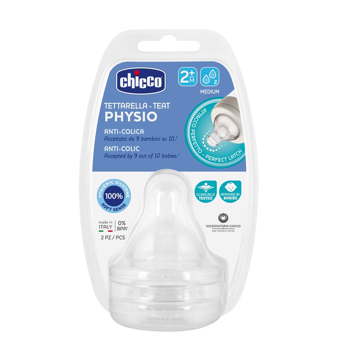 Chicco Tettarella-Teat Physio Anti-colic 2m+