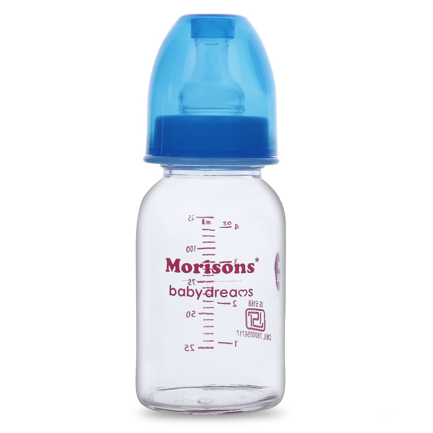 Morisons Premium Borosilicate Glass feeding Bottle 125ml