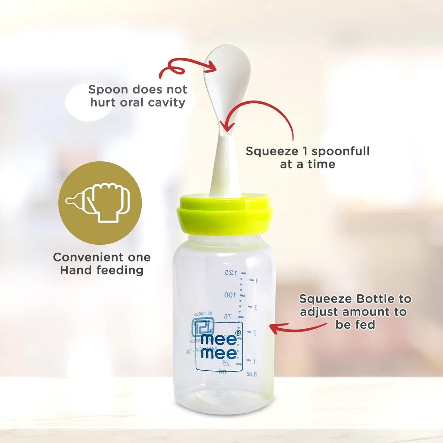 Mee Mee Baby Feeding Bottle With Spoon 125ml