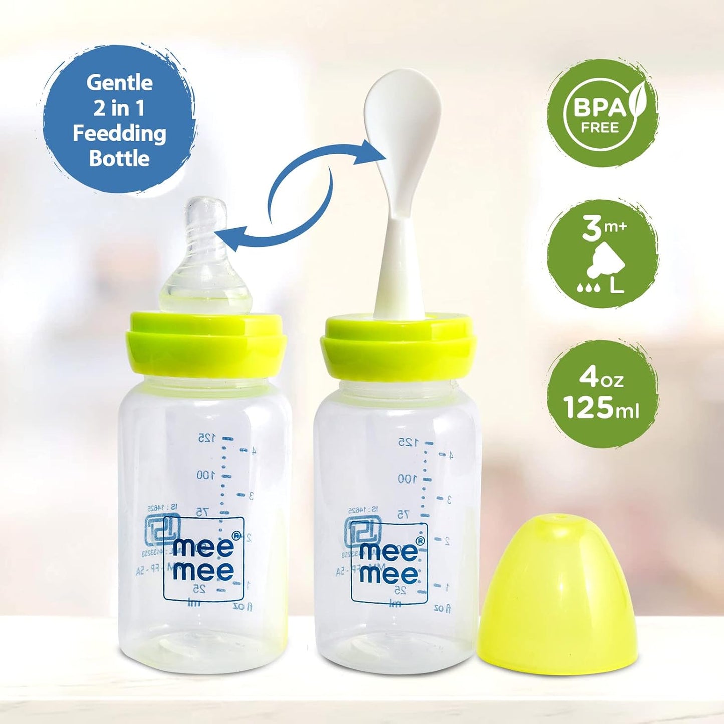 Mee Mee Baby Feeding Bottle With Spoon 125ml