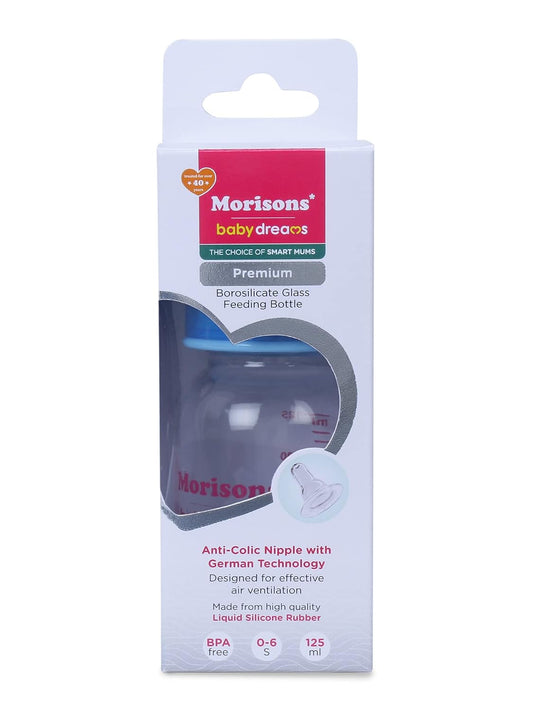 Morisons Premium Borosilicate Glass feeding Bottle 125ml