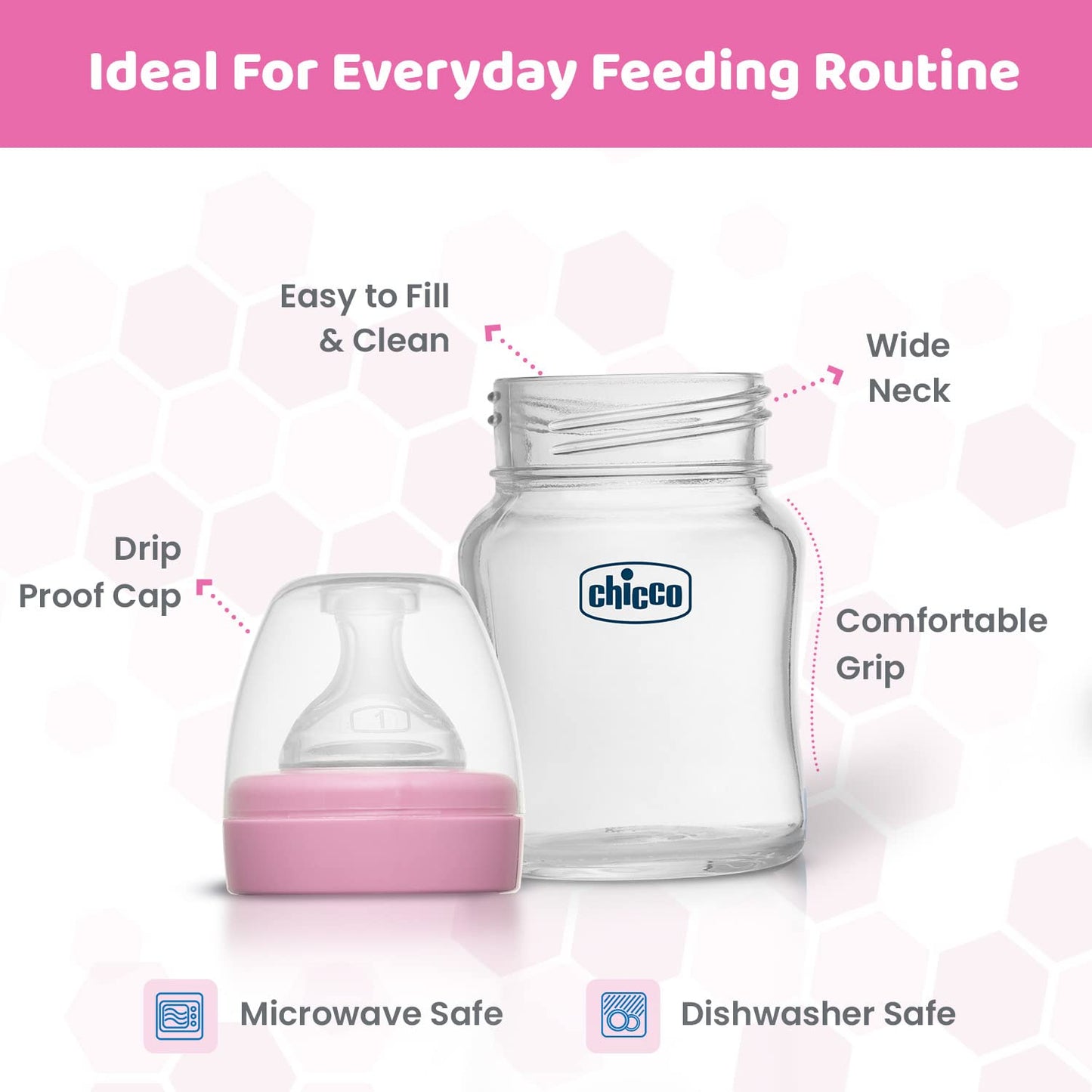 Chicco Well-Being Feeding Glass Bottle 120ml