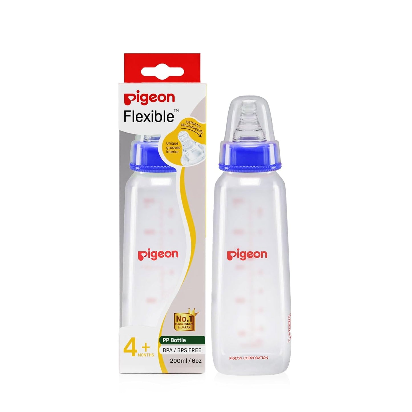 Pigeon Flexible Feeding Bottle 200ml 4m+