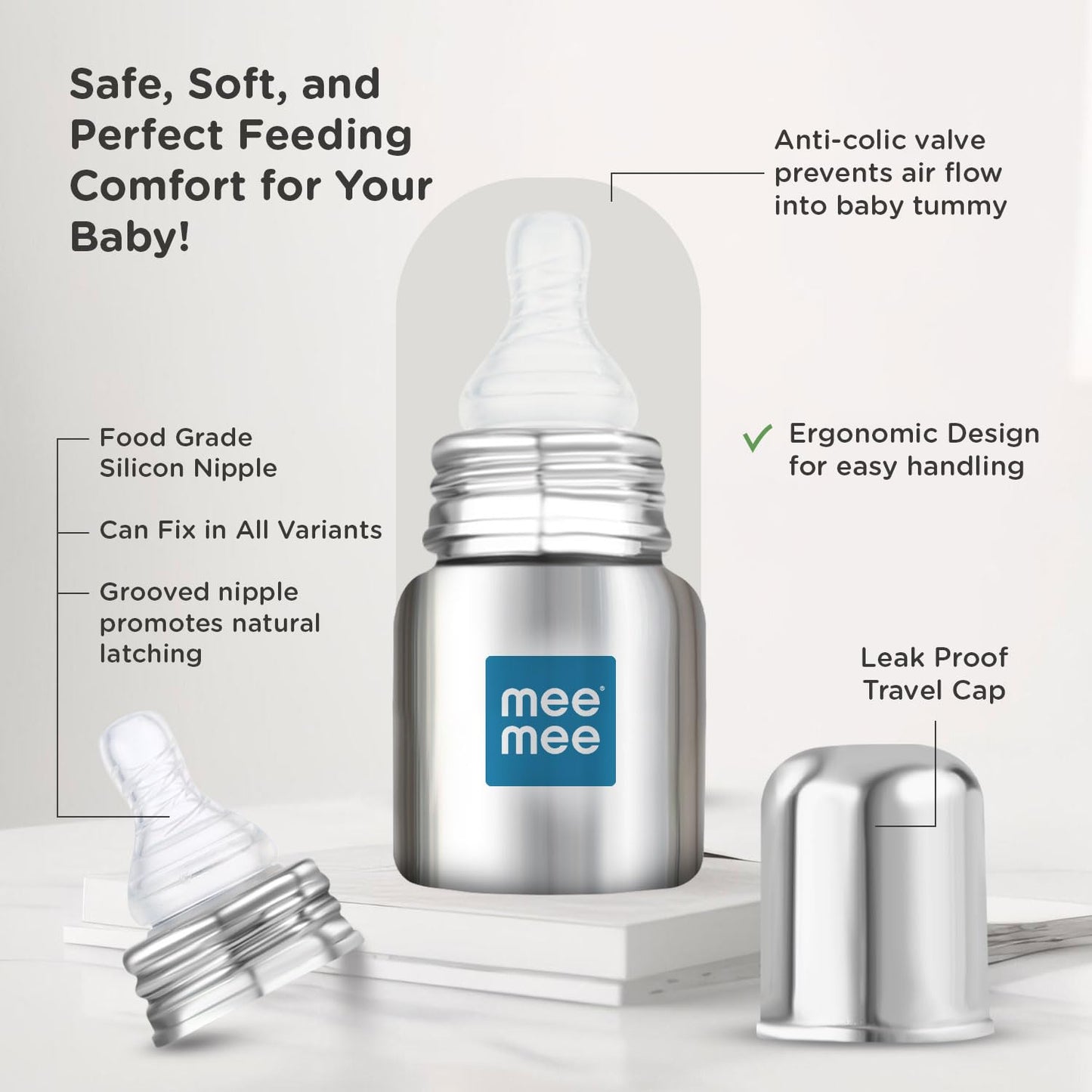 Mee Mee Premium Steel Feeding Bottle 120ml