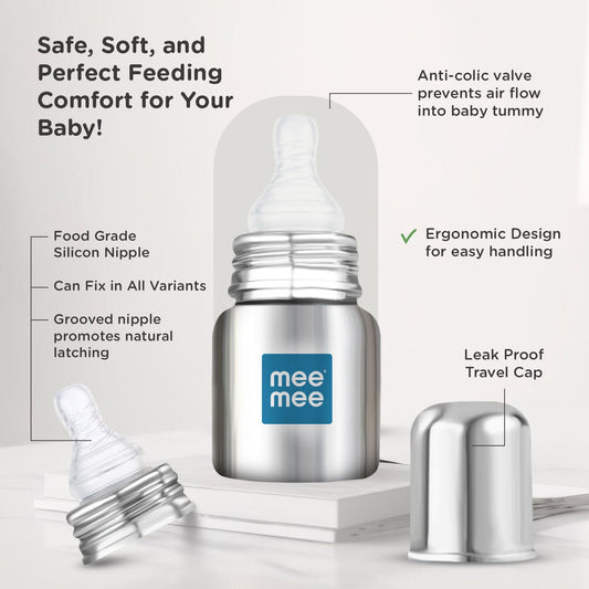 Mee Mee Premium Steel Feeding Bottle 120ml