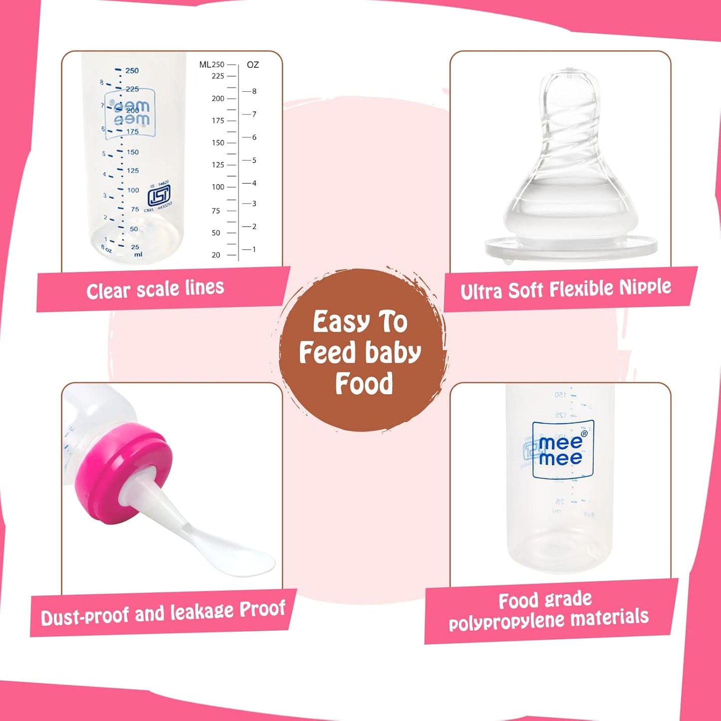Mee Mee Feeding Bottle With Spoon 250ml