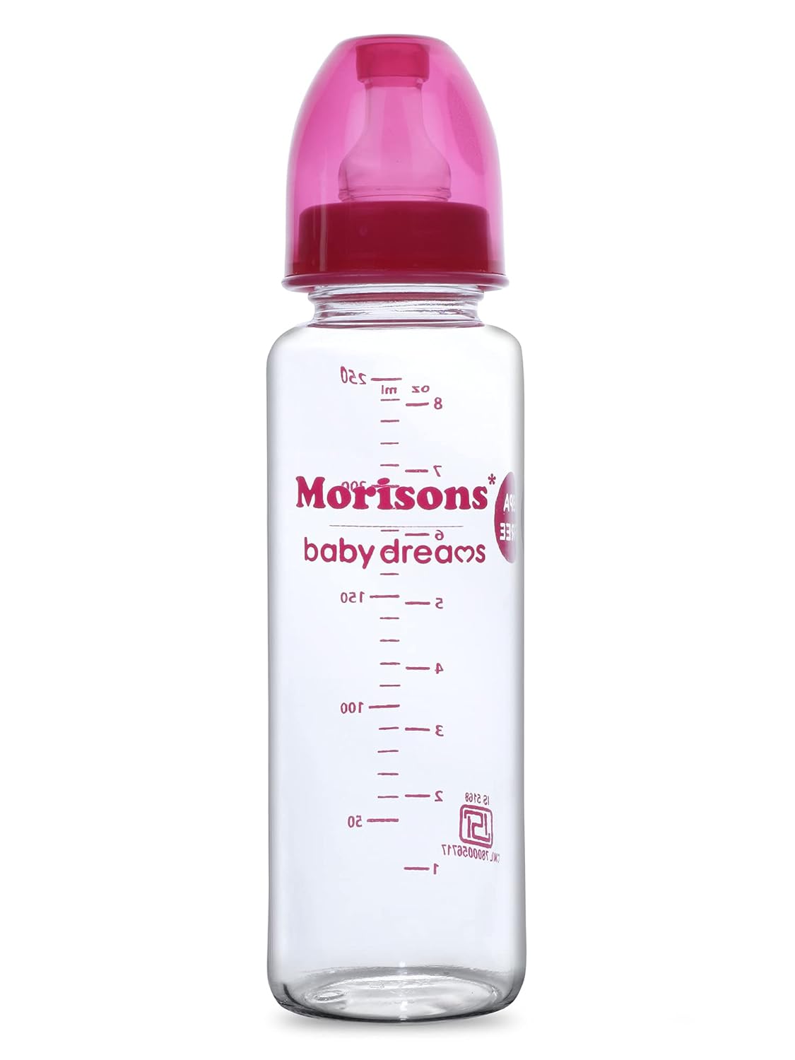 Morisons Premium Borosilicate Glass feeding Bottle 250ml