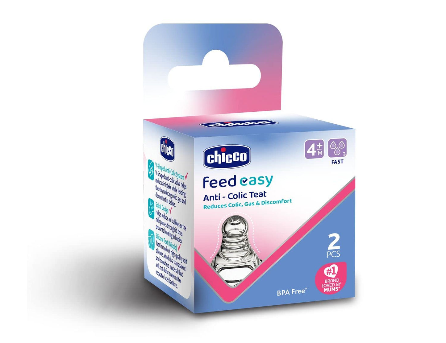 Chicco Feed Easy Anti-Coic Teat 2m+