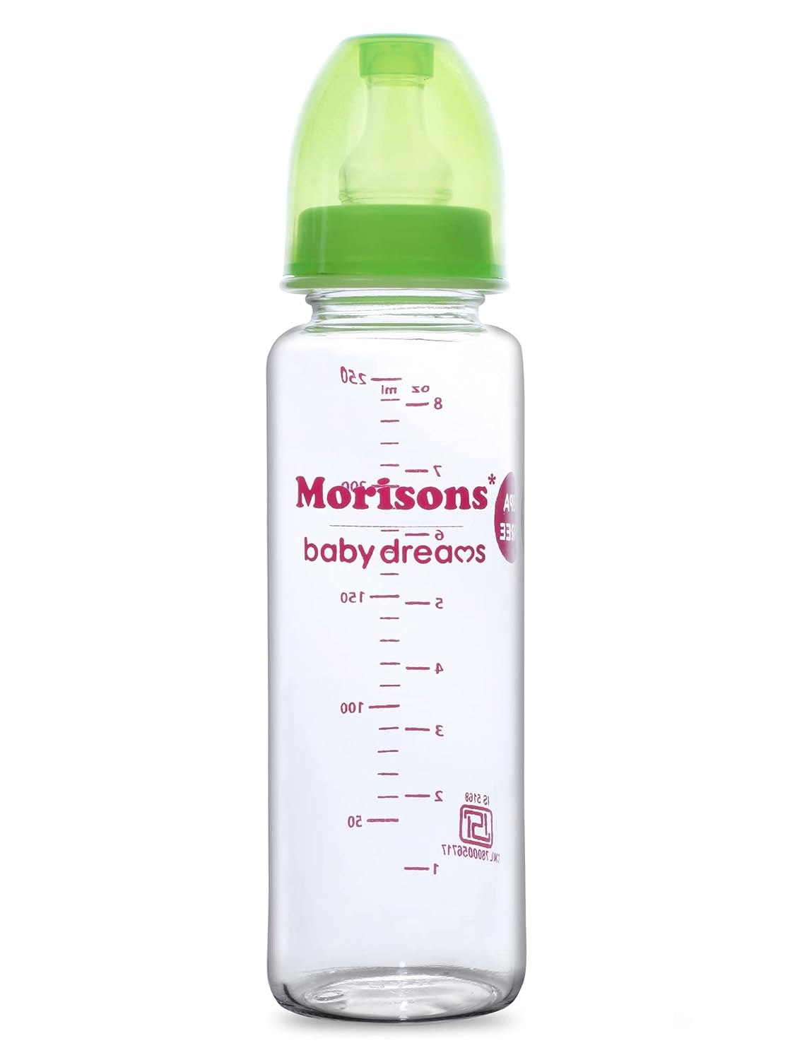 Morisons Premium Borosilicate Glass feeding Bottle 250ml