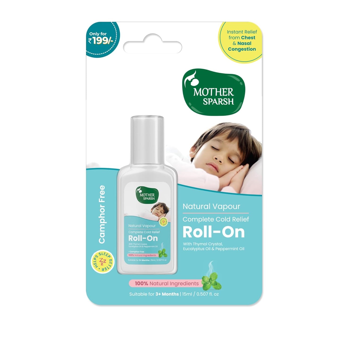 Mother Sparsh Natural Vapour Complete Cold Relief Roll-On