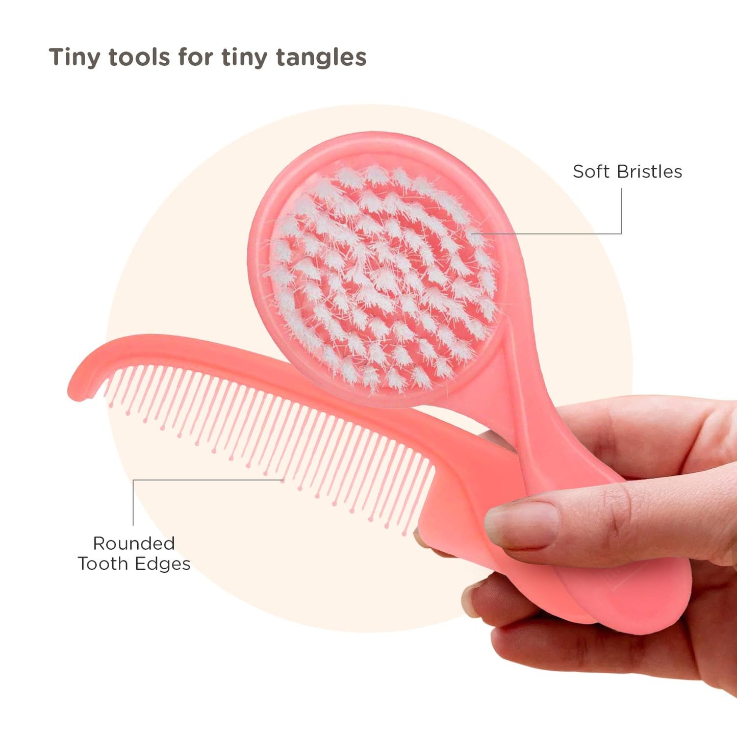 Mee Mee Easy Grip Soft Bristles Comb & Brush set
