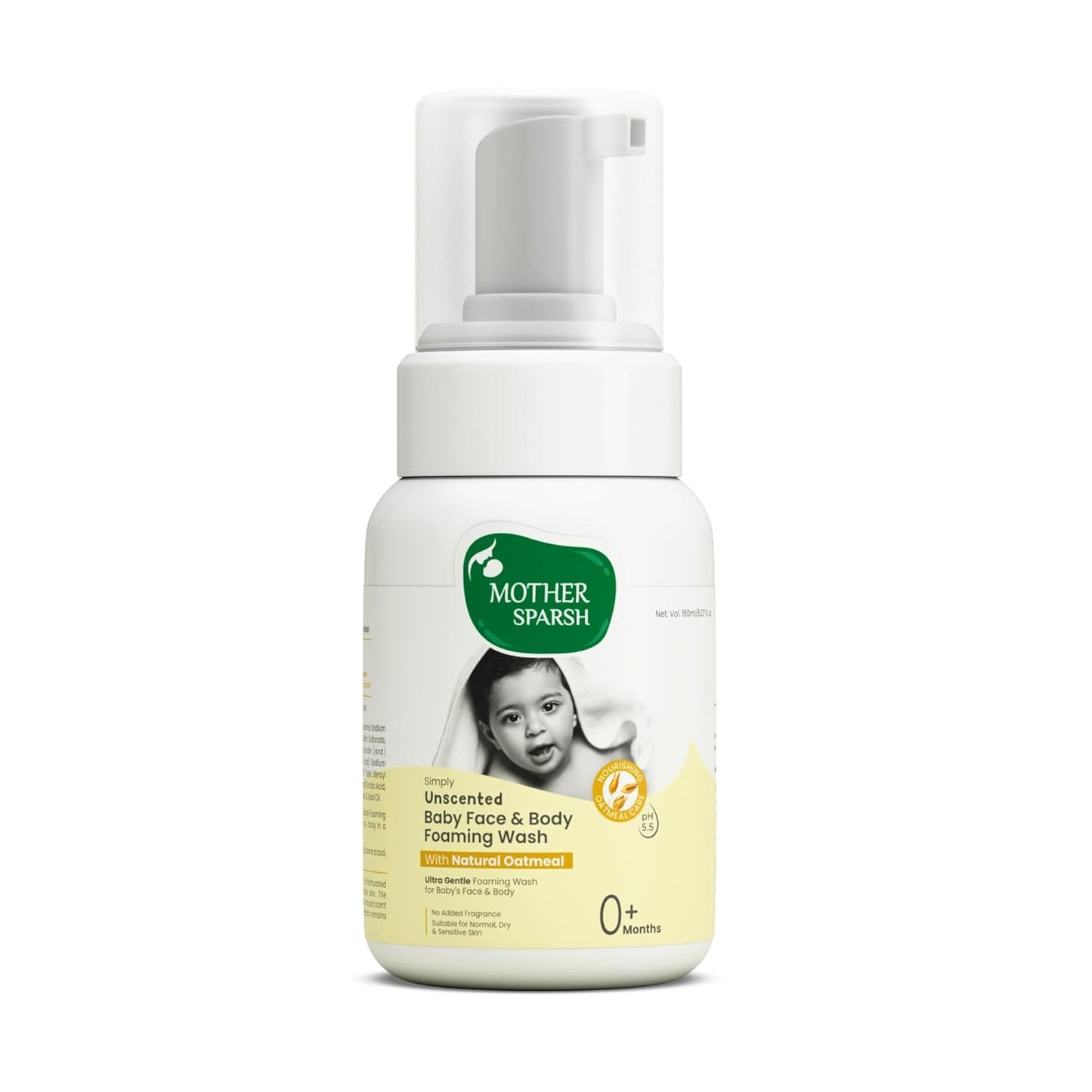 Mother Sparsh Unscented Baby Face & Body Foaming Wash