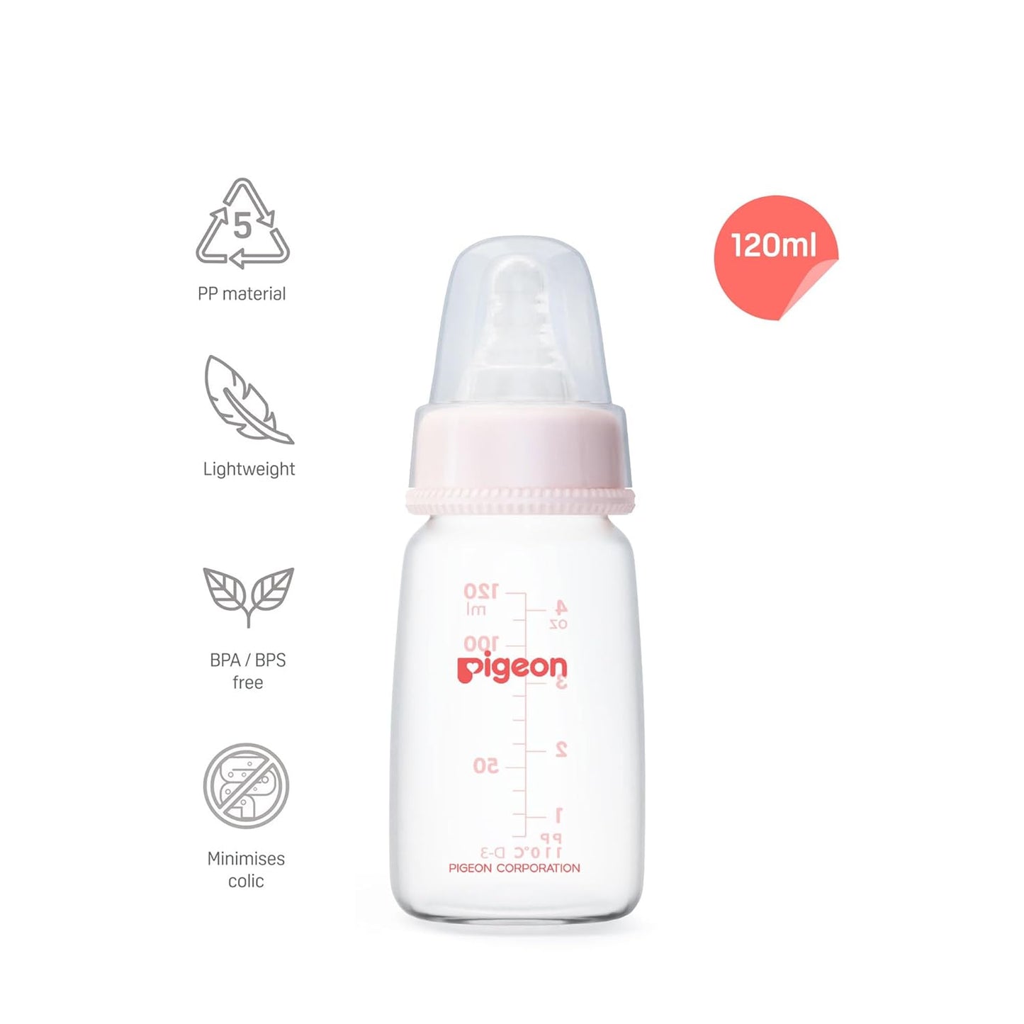 Pigeon Flexible Feeding Bottle 120ml Om+
