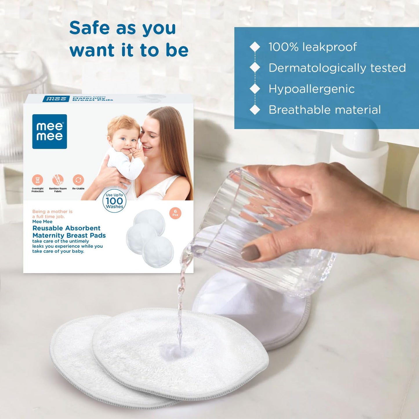 Mee Mee Washable Cotton Maternity Breast Pads