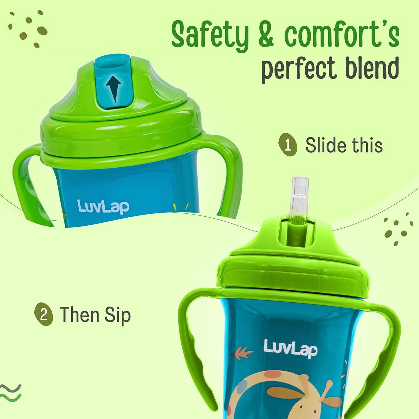 LuvLap Tiny Giffy Soft Straw Sippy Cup