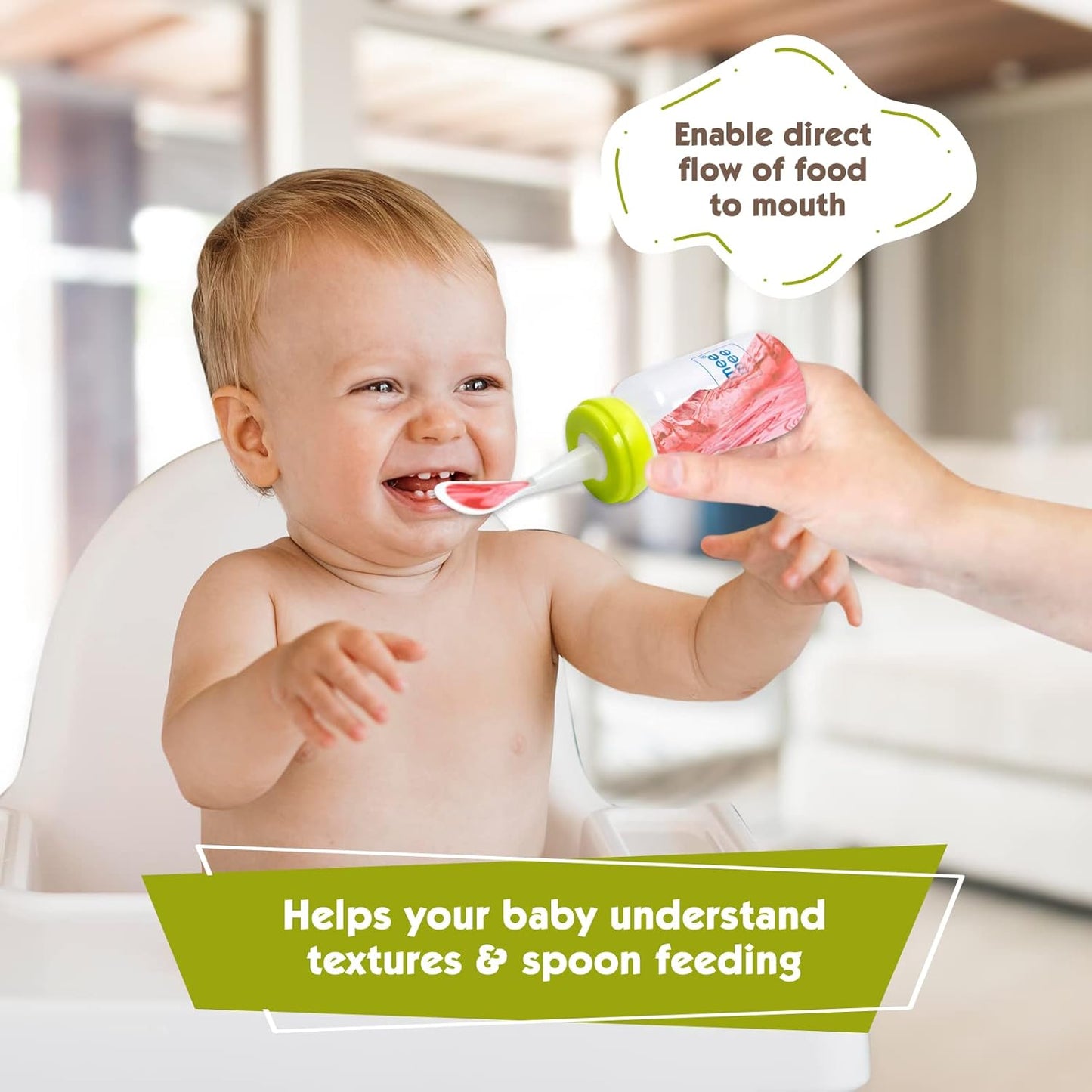 Mee Mee Baby Feeding Bottle With Spoon 125ml