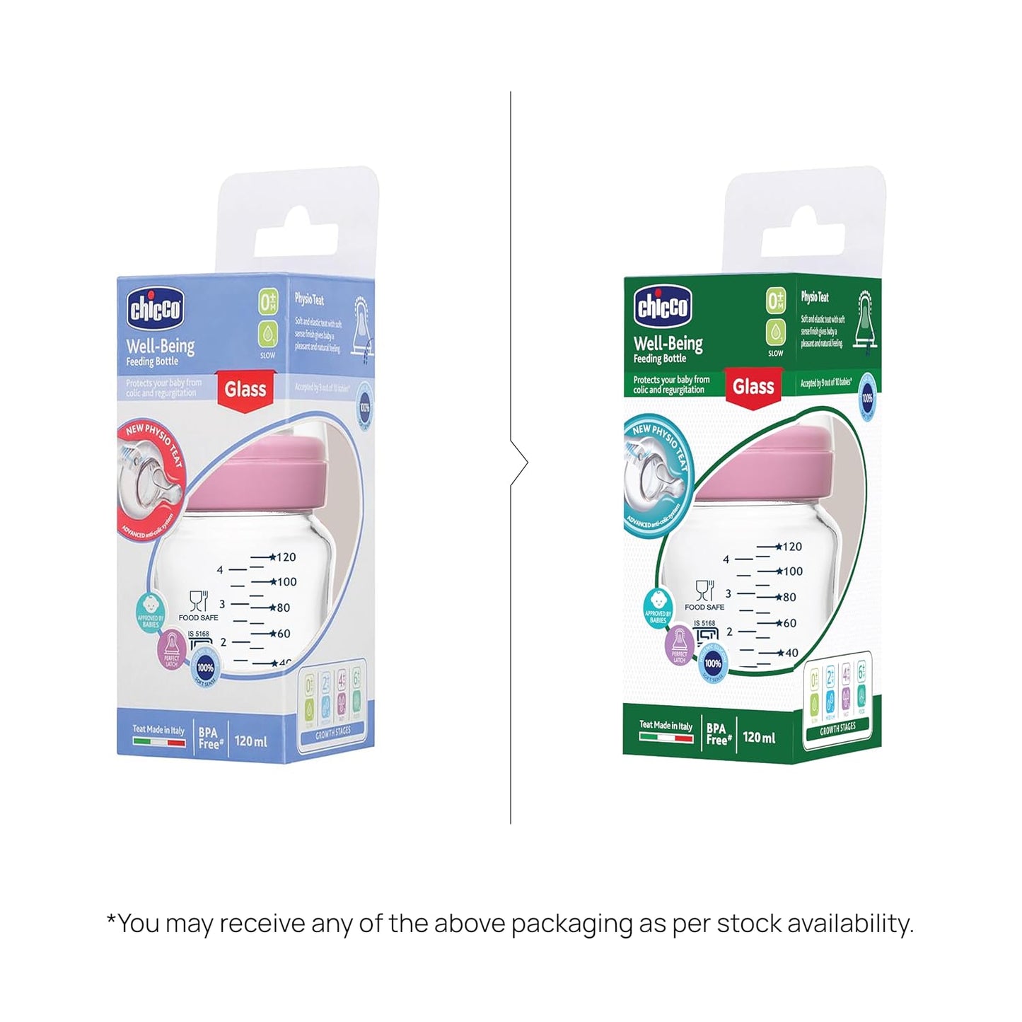 Chicco Well-Being Feeding Glass Bottle 120ml