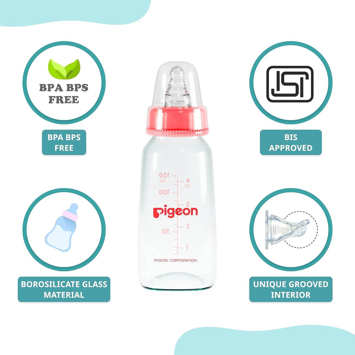 Pigeon Flexible Feeding Bottle 120ml Om+
