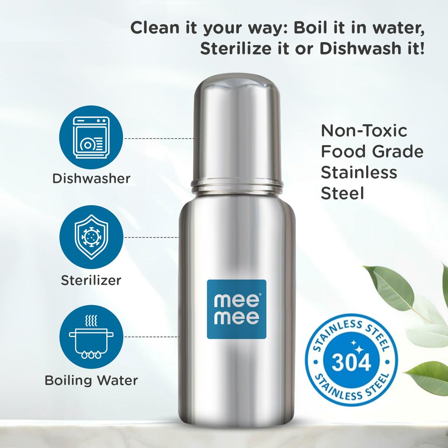 Mee  Mee Premium Steel Feeding Bottle 240ml 3m+
