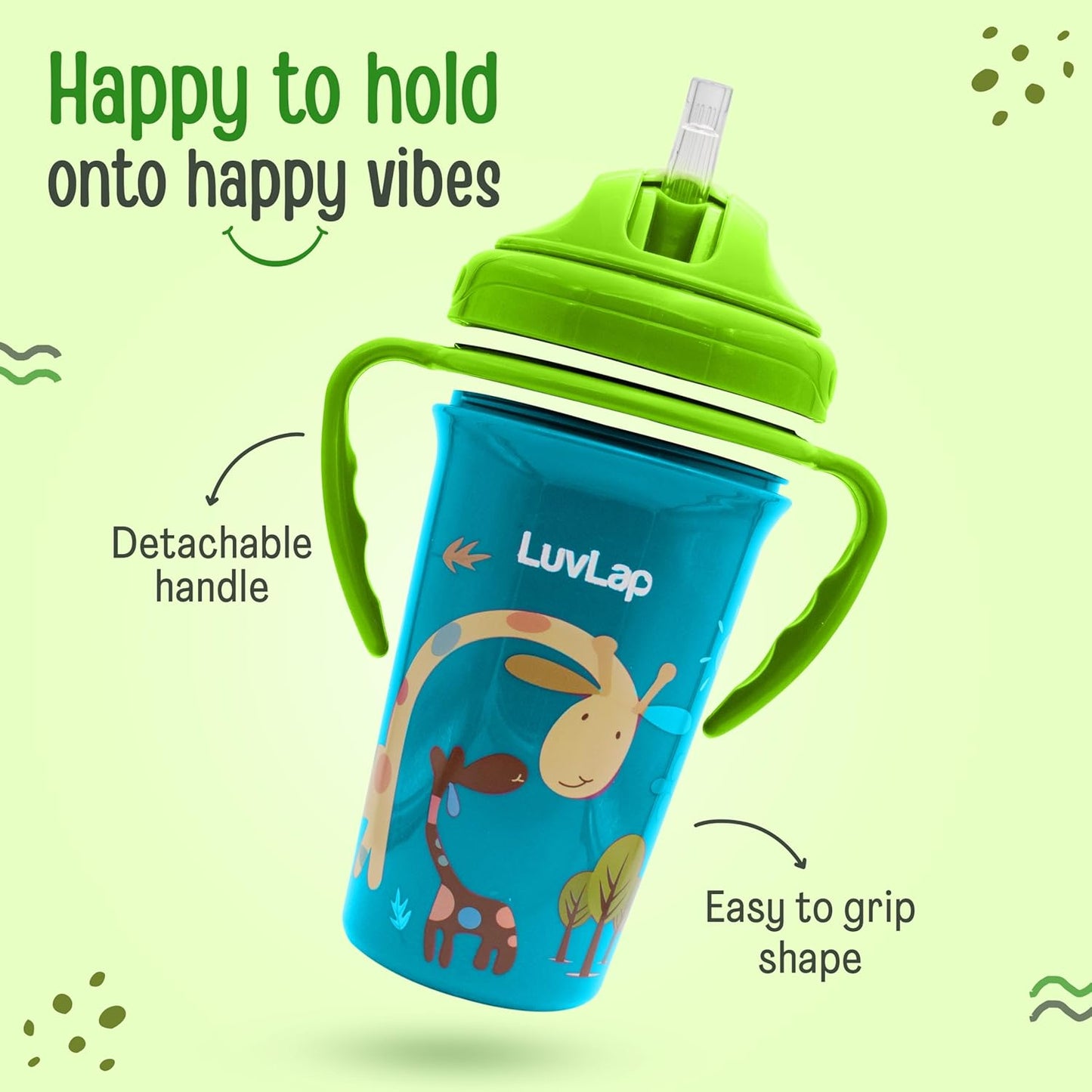LuvLap Tiny Giffy Soft Straw Sippy Cup