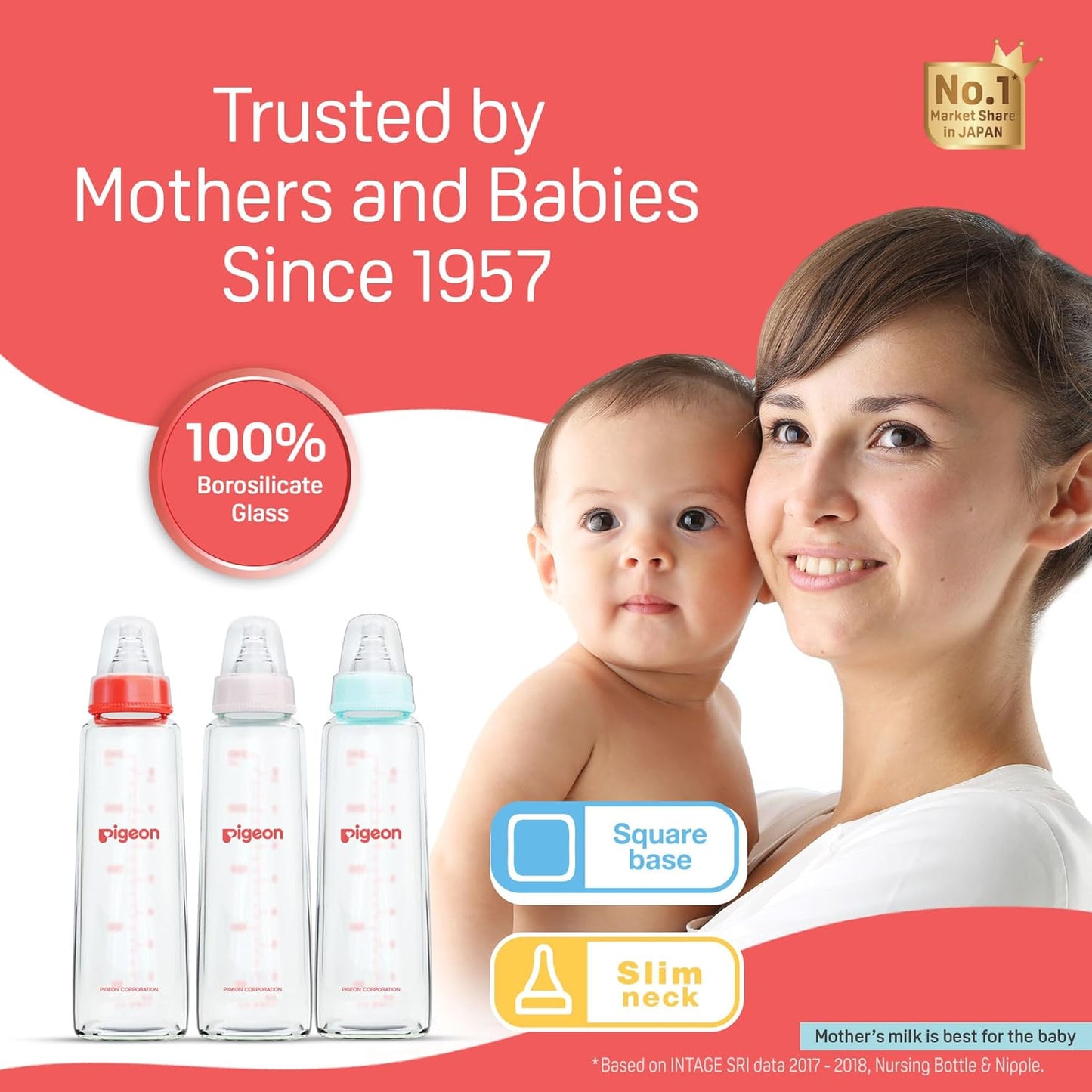 Pigeon Flexible Feeding Glass Bottle 200ml 4m+