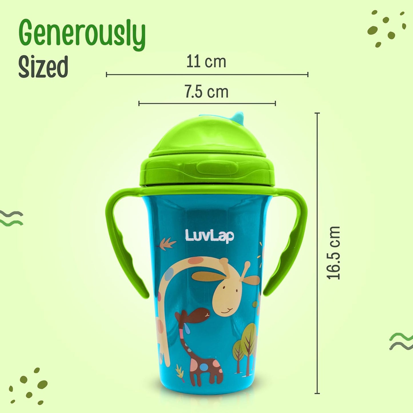 LuvLap Tiny Giffy Soft Straw Sippy Cup