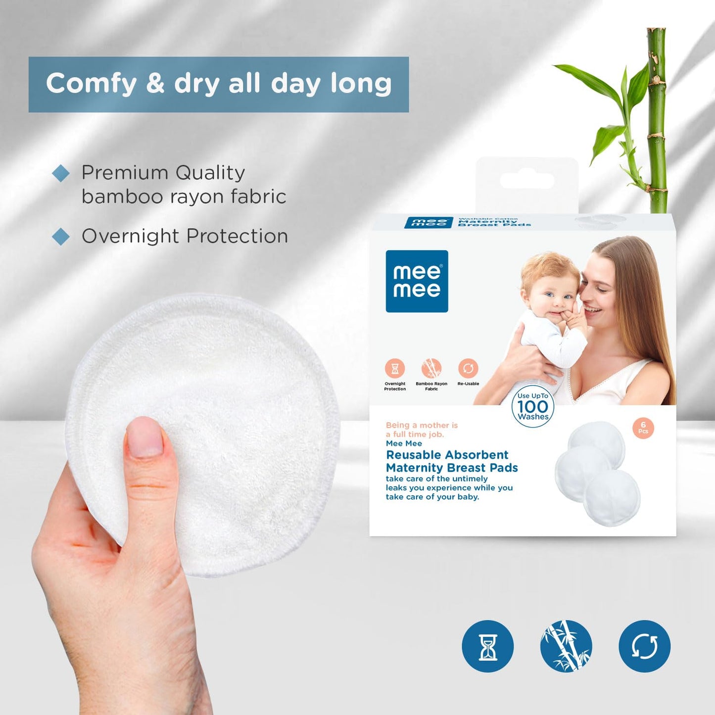 Mee Mee Washable Cotton Maternity Breast Pads