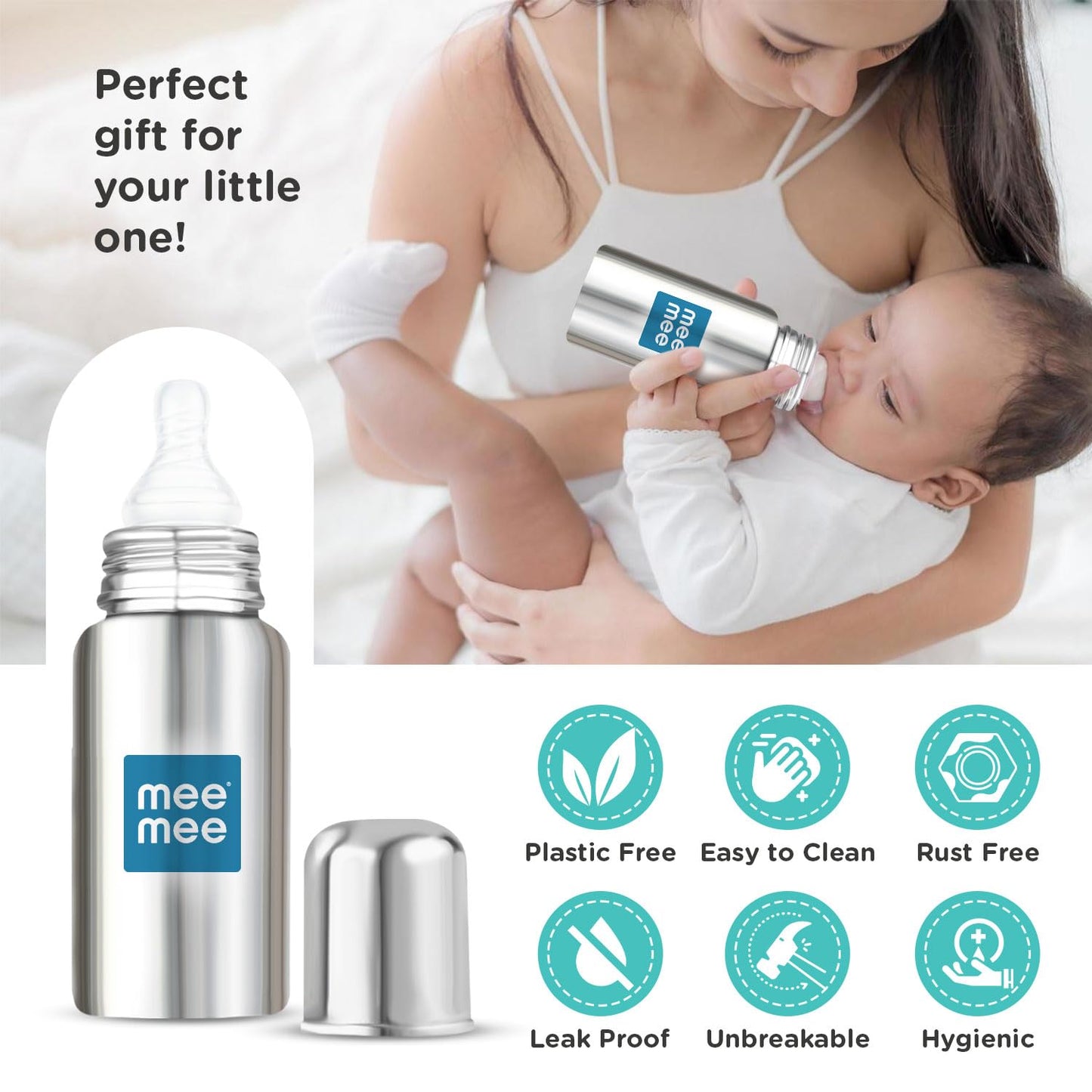 Mee  Mee Premium Steel Feeding Bottle 240ml 3m+