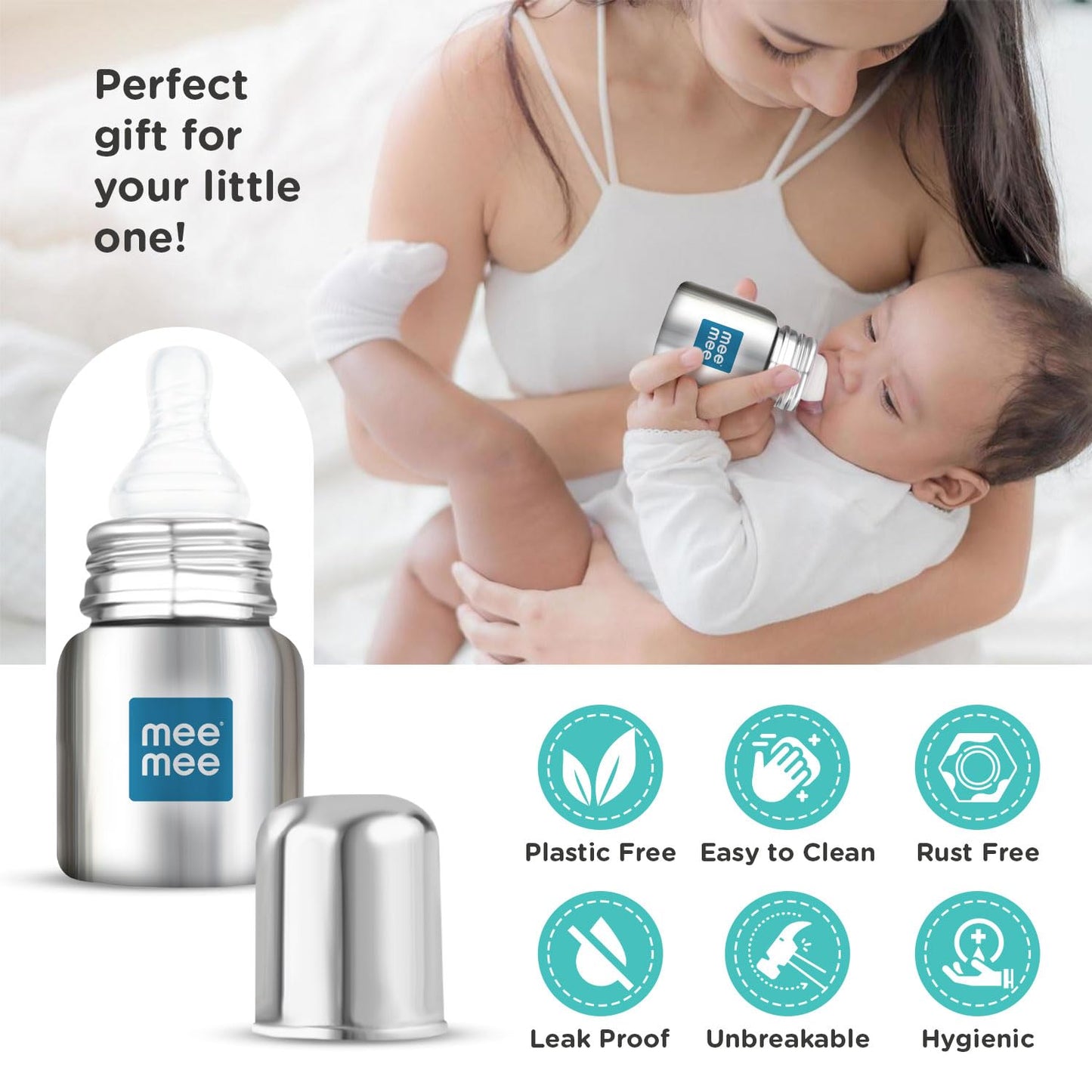 Mee Mee Premium Steel Feeding Bottle 120ml