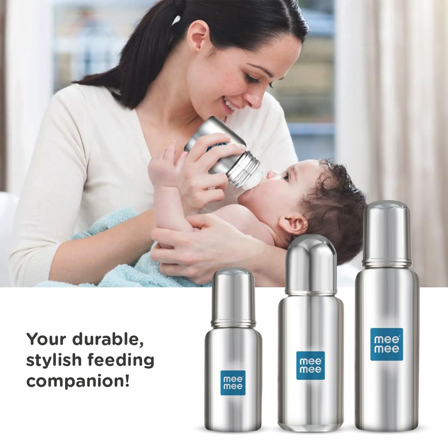 Mee Mee Premium Steel Feeding Bottle 120ml