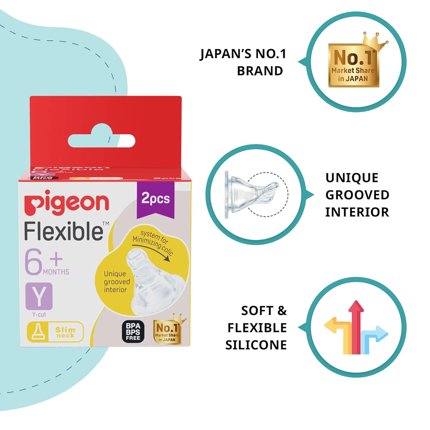 Pigeon Flexible Nipple 6m+