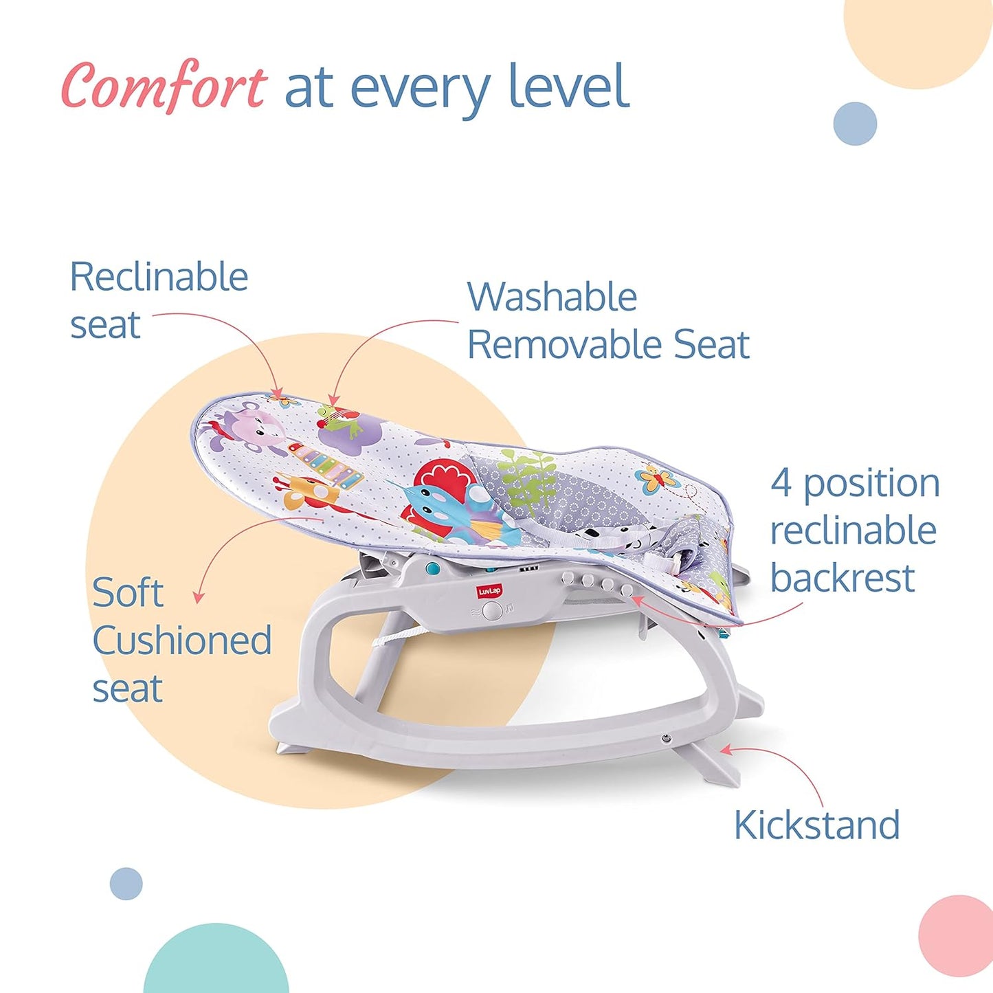 LuvLap Animal Kingdom 3 in 1 Rocker