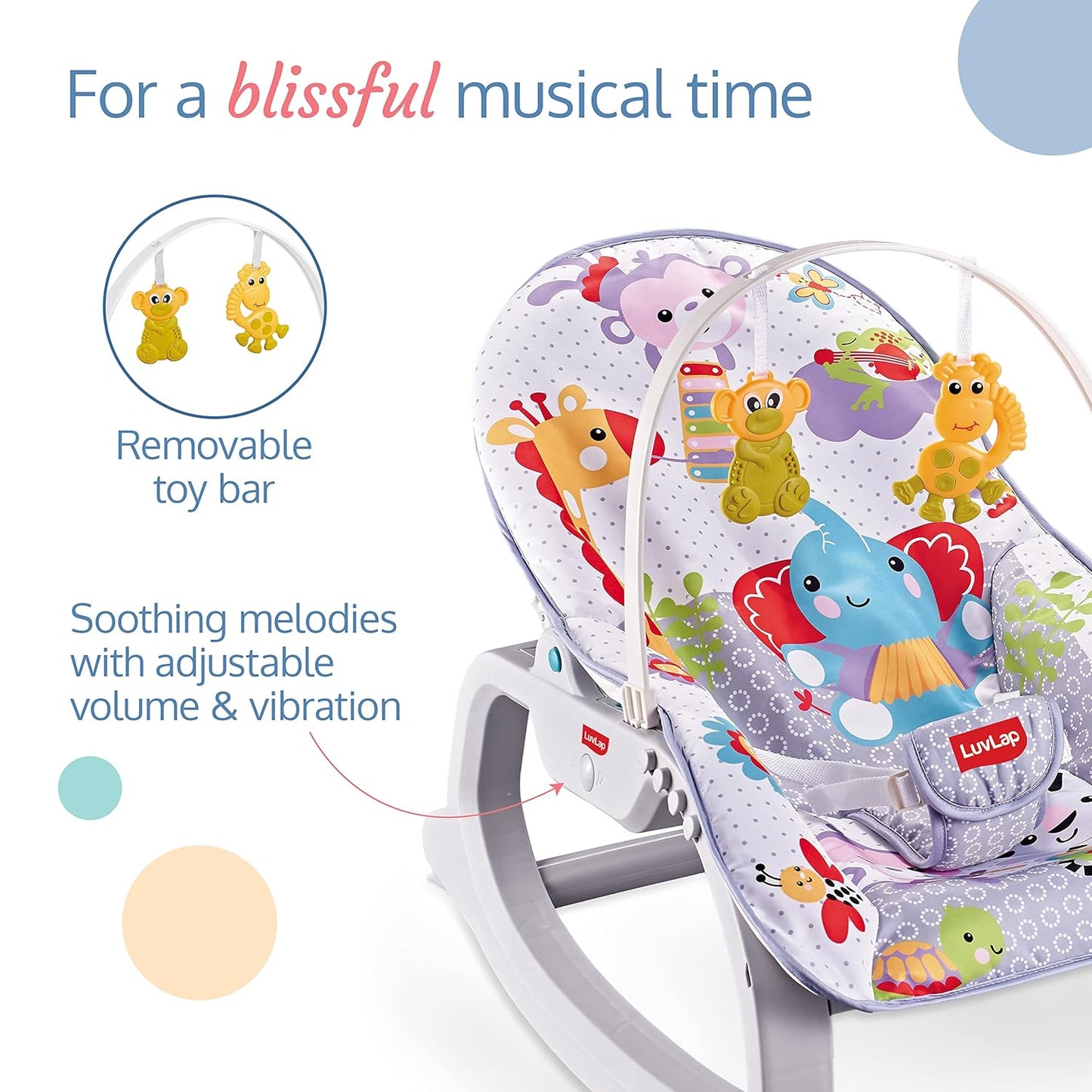 LuvLap Animal Kingdom 3 in 1 Rocker