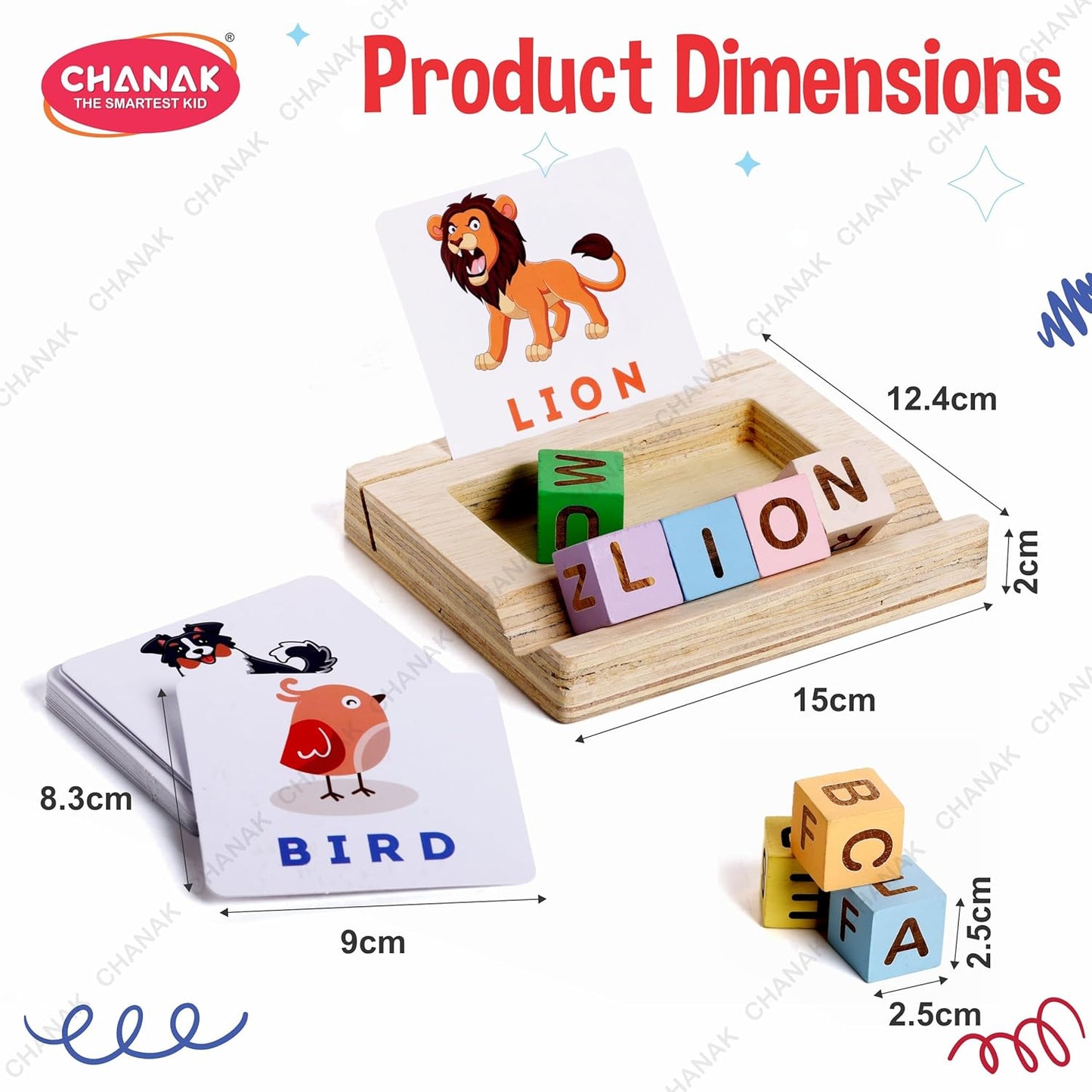Chanak Wood Block &Cards Spelling Game