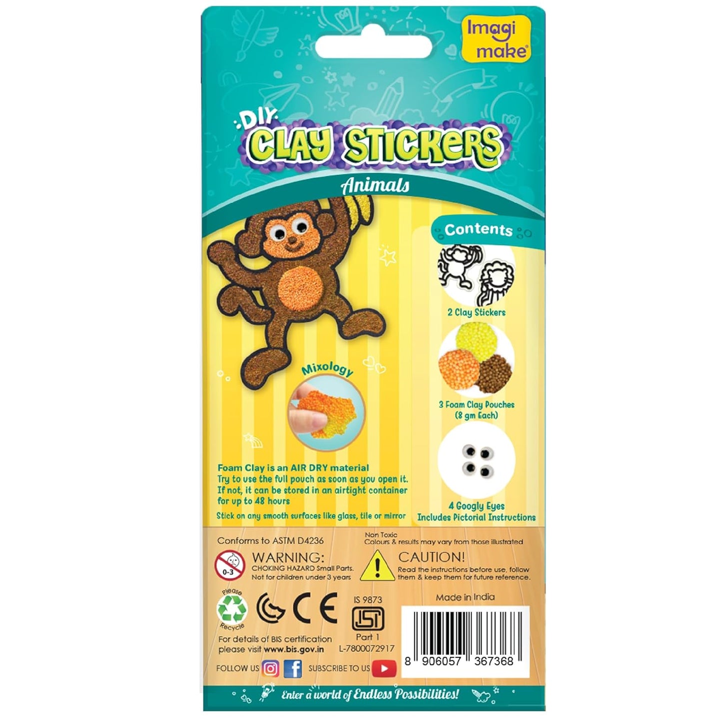 DlY Clay Stickers Animals