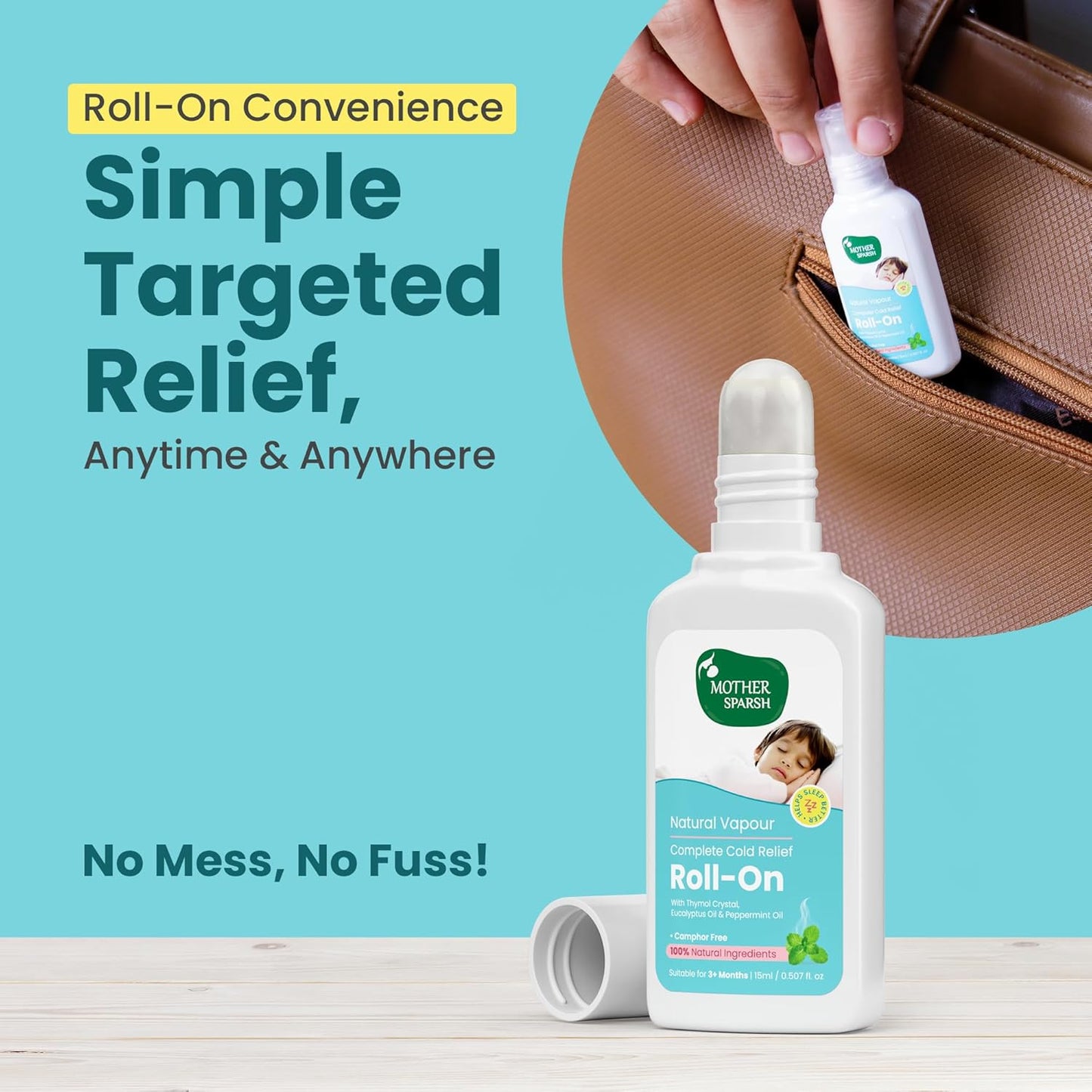 Mother Sparsh Natural Vapour Complete Cold Relief Roll-On