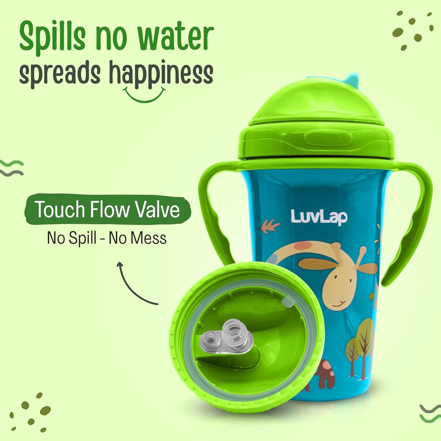 LuvLap Tiny Giffy Soft Straw Sippy Cup