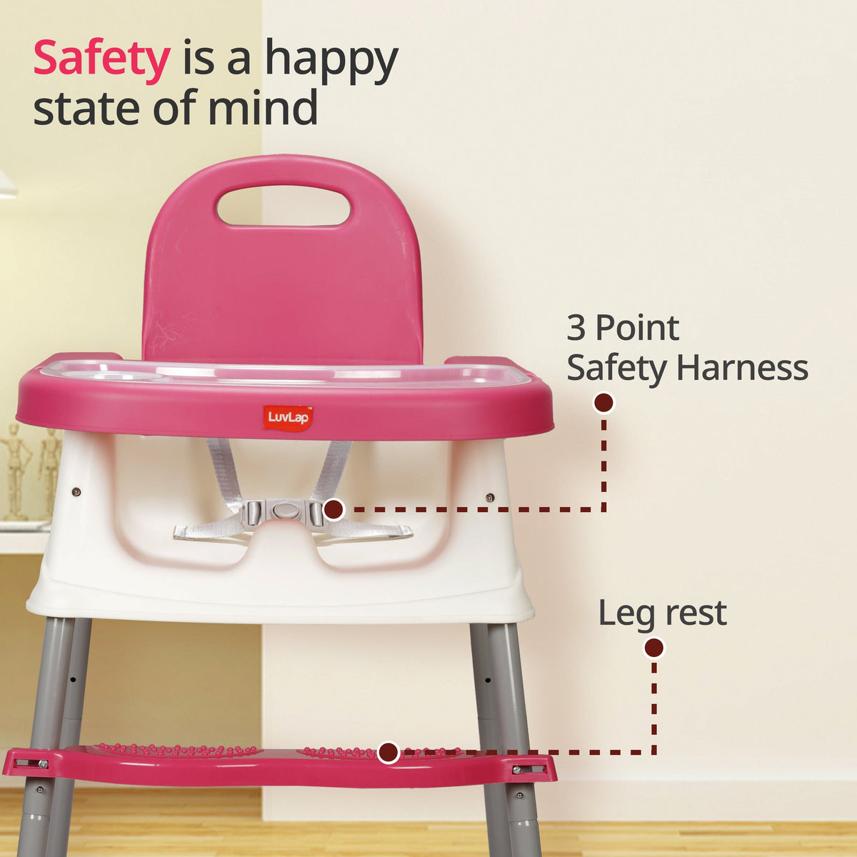 LuvLap 4-in-1 Grow-With-Me Convertible High Chair for Babies & Toddlers