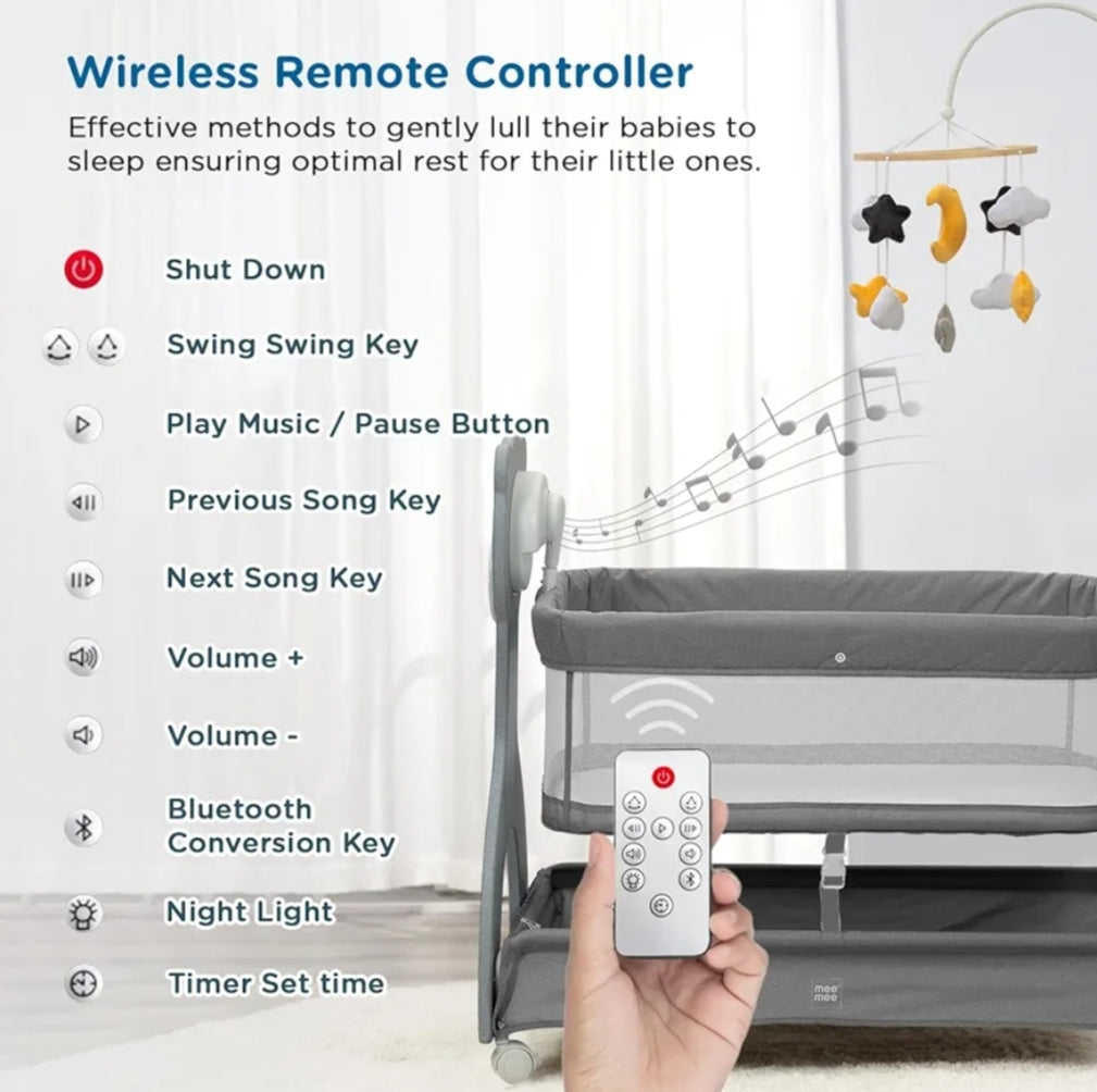 Mee Mee Electric Automatic Baby Cradle with Remote Control