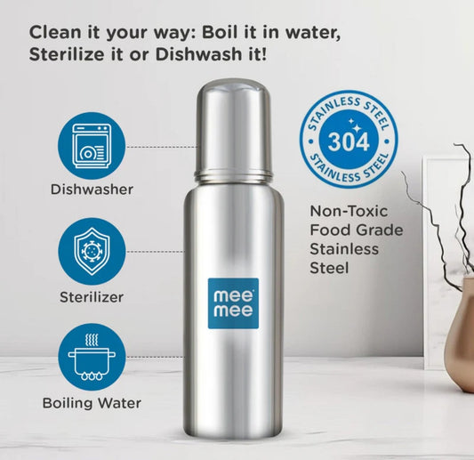 Mee Mee Steel Feeding Bottle - 240 ML