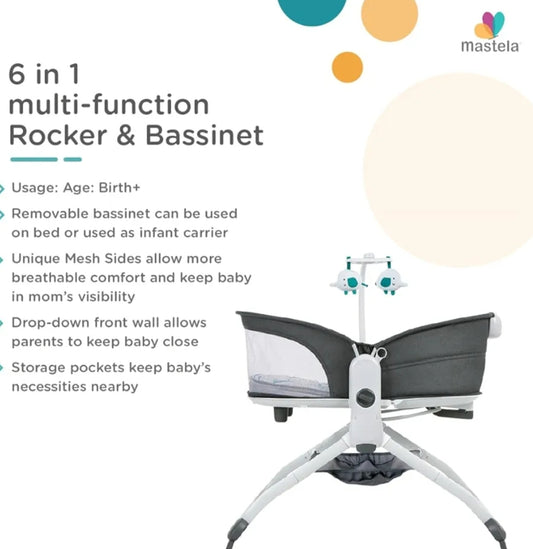 Mastela 6-in-1 Multi-Function Rocker & Bassinet