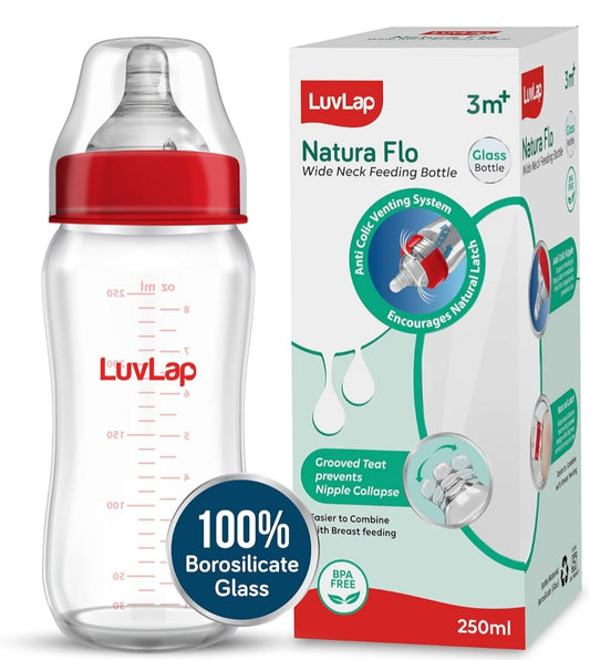 LuvLap Glass Feeding Bottle - 125 ML