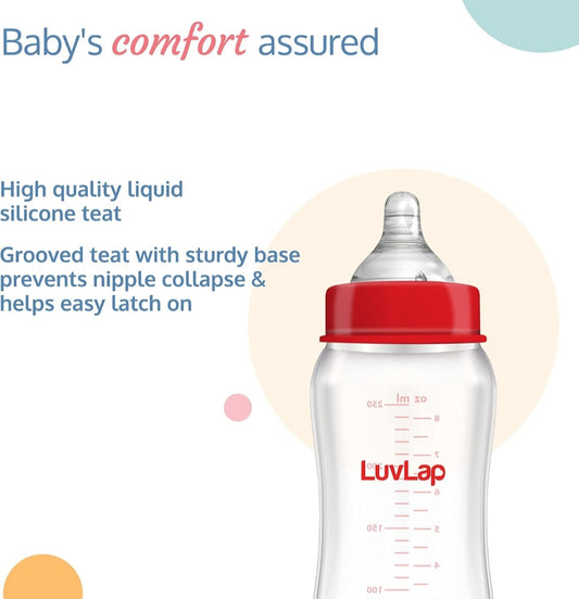 LuvLap Glass Feeding Bottle - 125 ML